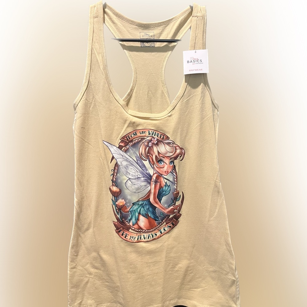 Adorable Tinkerbell Tank Top “Those wander are not always lost”